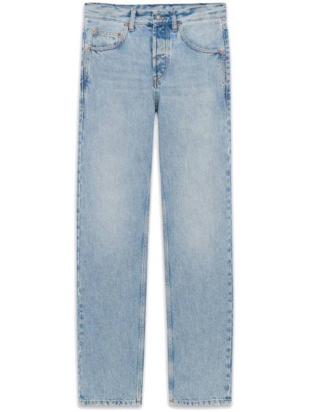 Luxury Saint Laurent Loose Fit Denim Straight Pants Blue
