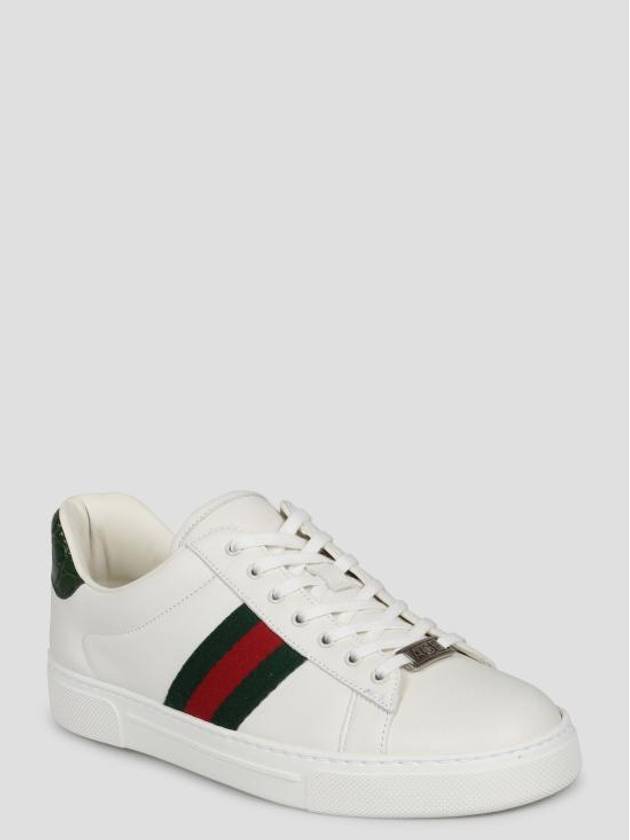 Luxury Gucci Trending 2025 Ace Web Leather Low Top Sneakers White
