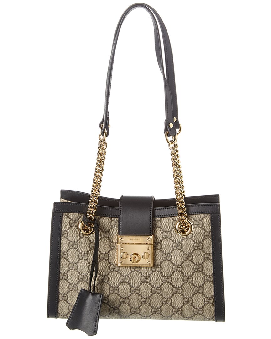 Luxury Gucci Trending 2025 Padlock Small GG Supreme Canvas & Leather Shoulder Bag