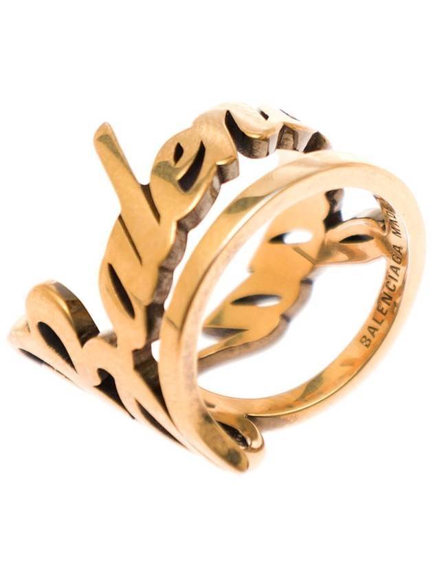 Luxury Balenciaga Typo Ring Gold