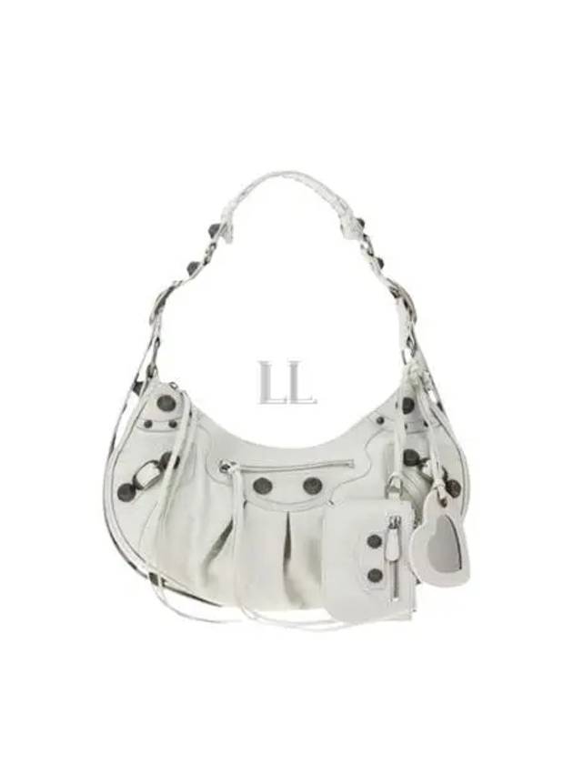 Luxury Balenciaga Le Cagole Small Leather Shoulder Bag White