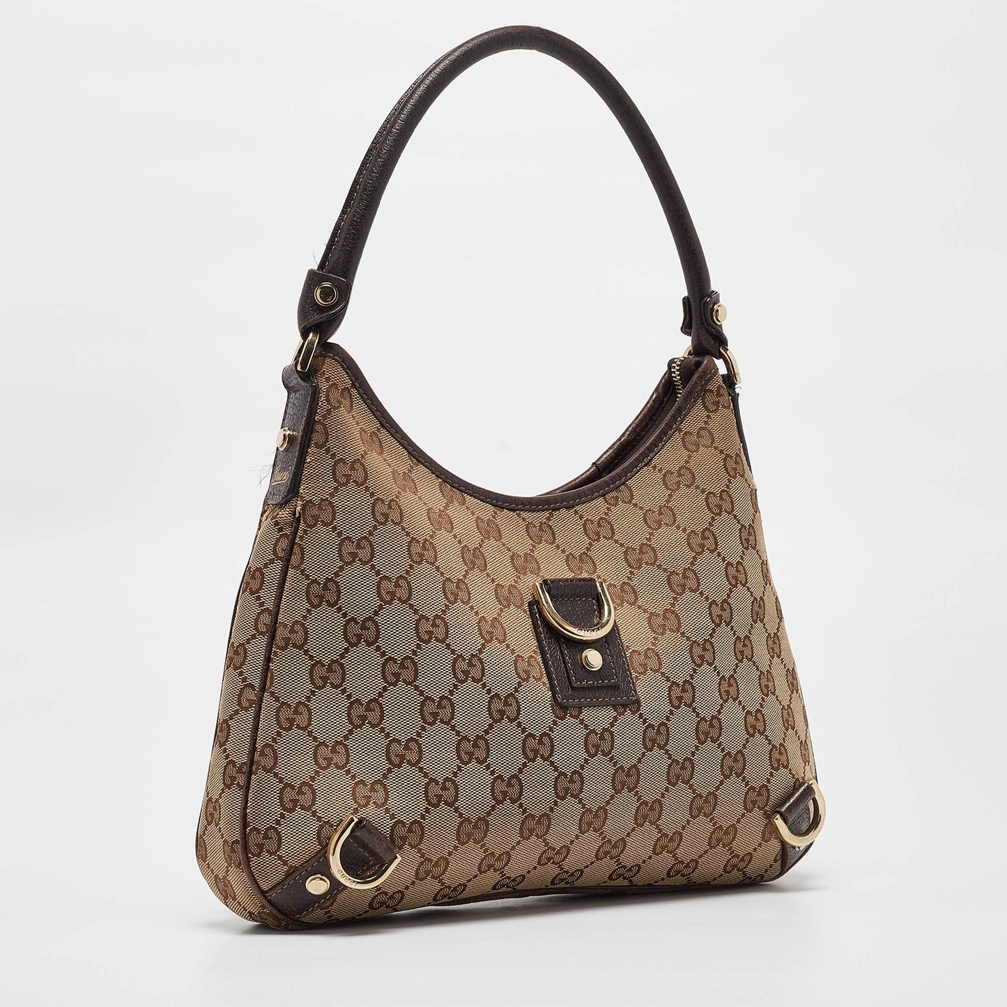 Luxury Gucci Trending 2025 Beige/brown Gg Canvas And Leather Small Abbey D Ring Hobo
