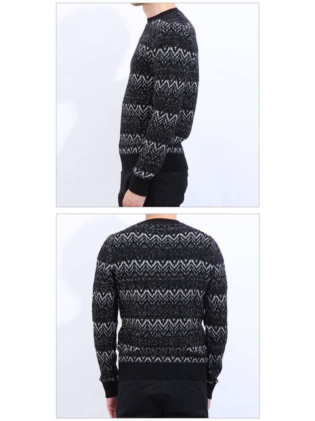 Luxury Saint Laurent Striped Pattern Wool Knit Top