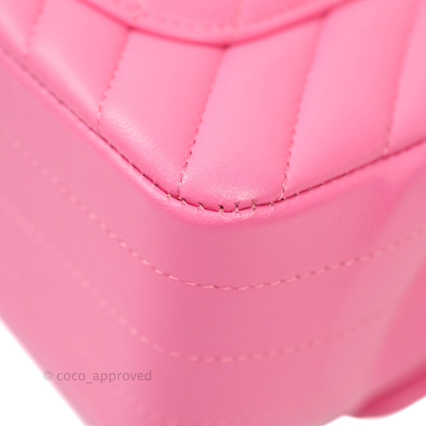 Chanel Chevron Mini Rectangular Lambskin Flap Pink Gold Hardware