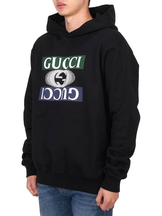Luxury Gucci Trending 2025 Interlocking G Shadow Print Cotton Jersey Hoodie Black