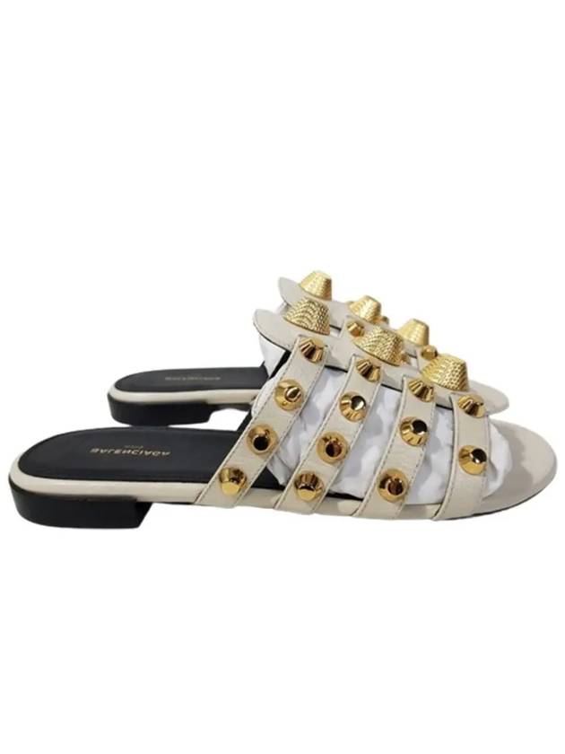 Luxury Balenciaga Stud Strap Slippers White