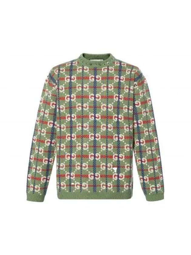Luxury Gucci Trending 2025 GG Check Wool Knit Top Green