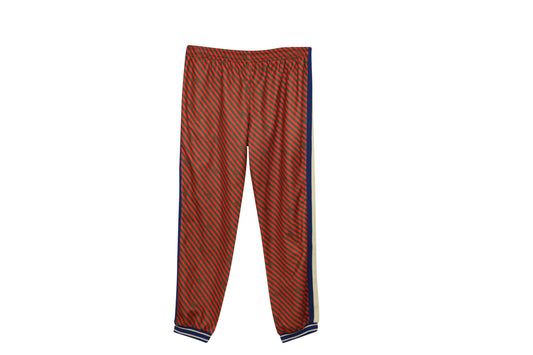 Luxury Gucci Trending 2025 Diagonal Stripe Track Pants in Red Polyester