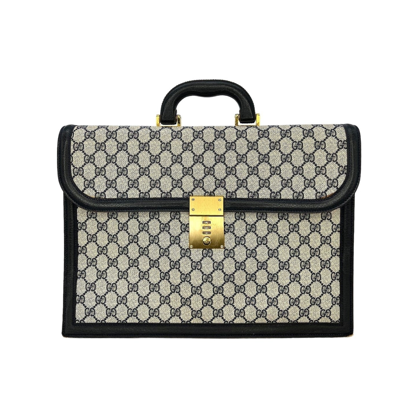 Luxury Gucci GG Plus Navy Blue Briefcase Portfolio