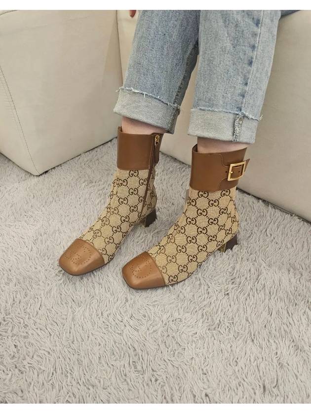 Luxury Gucci Trending 2025 Women's GG Canvas Ankle Boots Brown