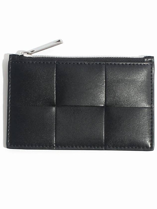 Luxury Bottega Veneta Leather Card Wallet Black