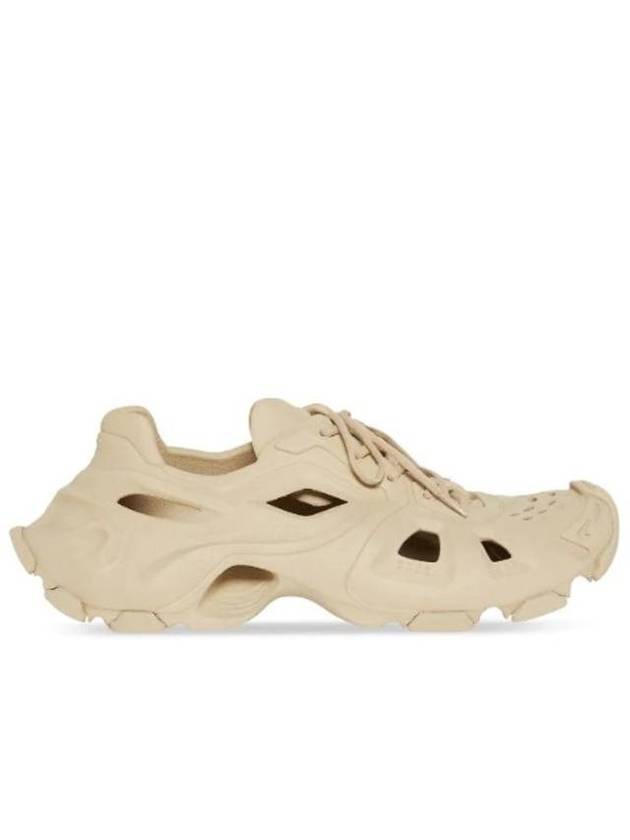 Luxury Balenciaga HD Rubber Sole Cut-Out Low Top Sneakers Beige