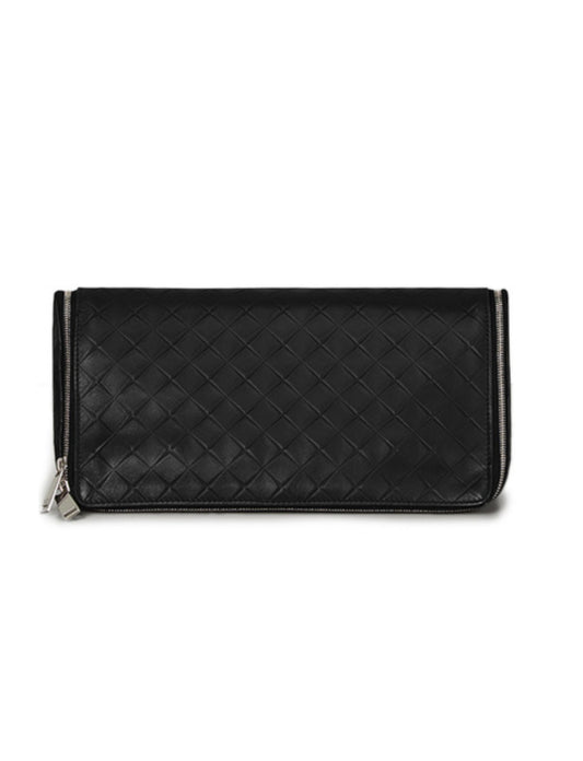 Luxury Bottega Veneta Leather Black Clutch