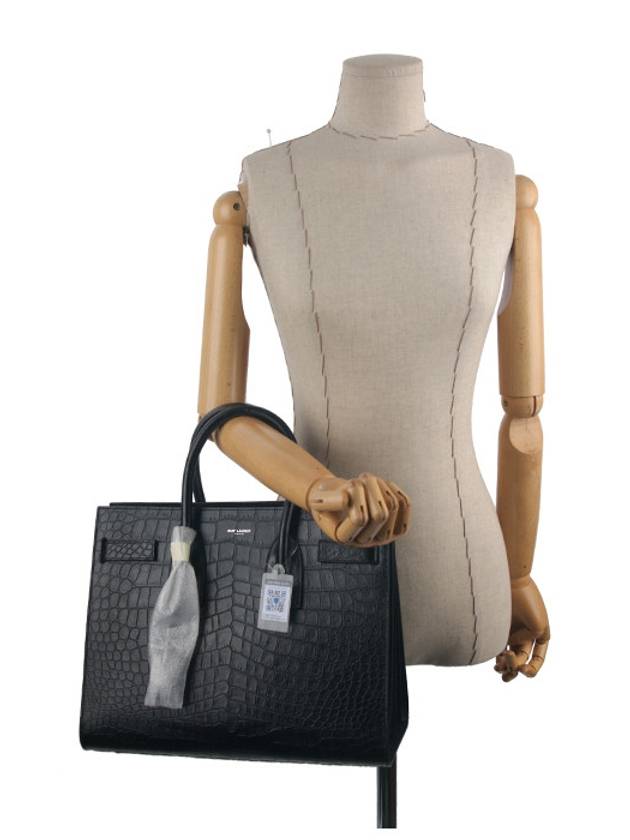 Luxury Saint Laurent Sac De Jour Leather Tote Bag Black