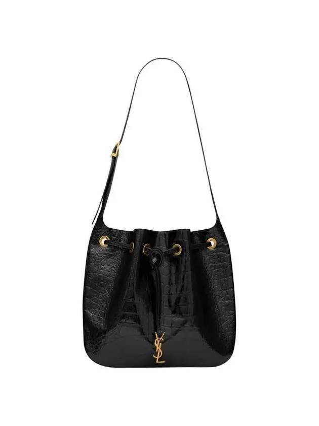 Luxury Saint Laurent Paris VII Medium Embossed Shoulder Bag Black