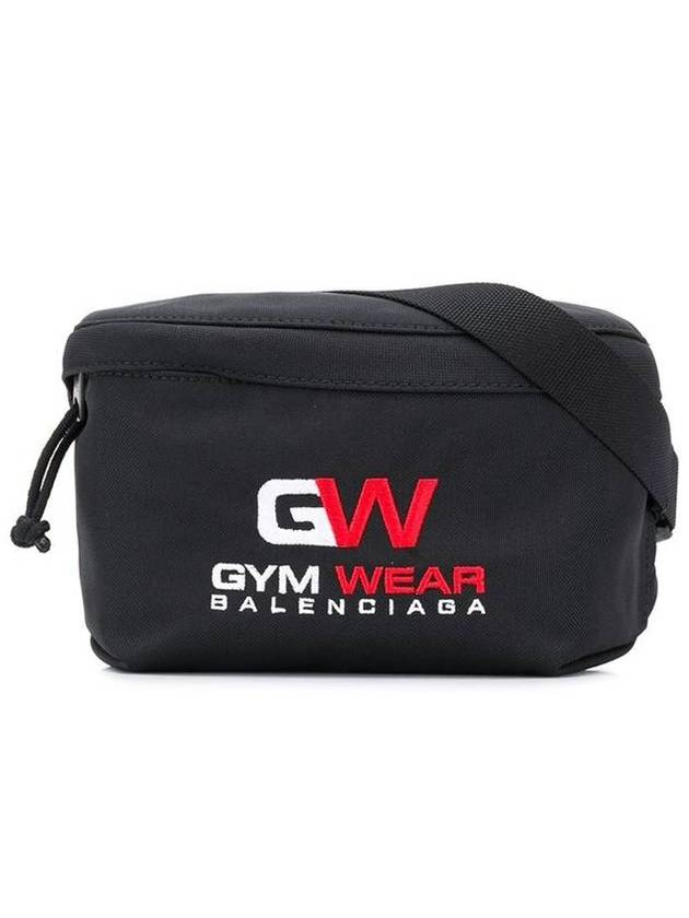 Luxury Balenciaga Gym Wear Nylon Belt Bag Black