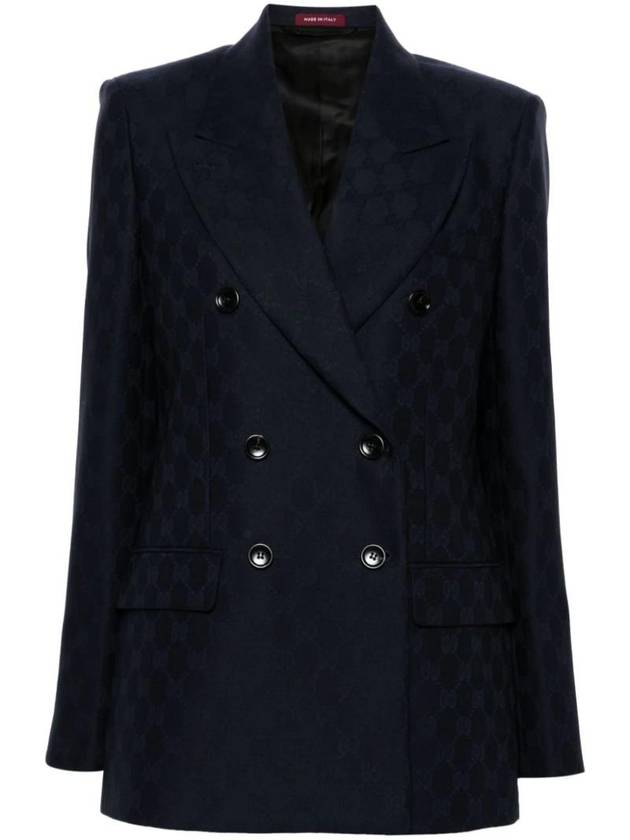 Luxury Gucci Trending 2025 Double Breasted GG Wool Blazer Jacket Black