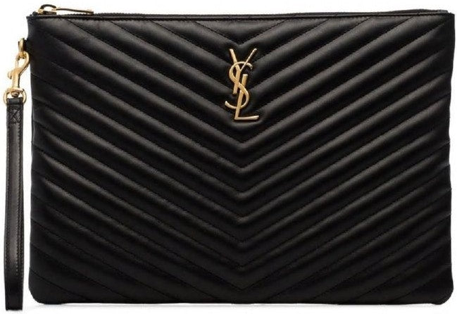 Luxury Saint Laurent Women's Cassandre MatelassÃ© Pouch in Nero | 559193CWU01