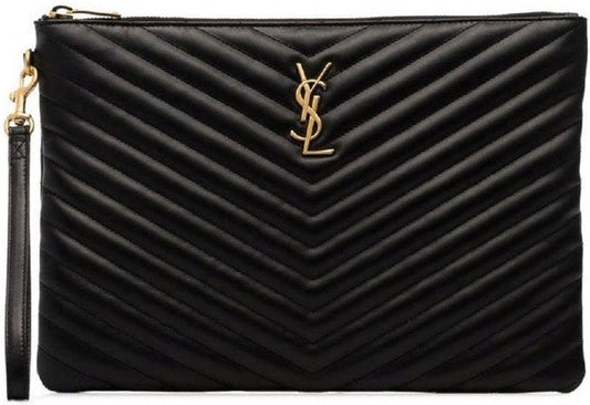 Luxury Saint Laurent Women's Cassandre MatelassÃ© Pouch in Nero | 559193CWU01