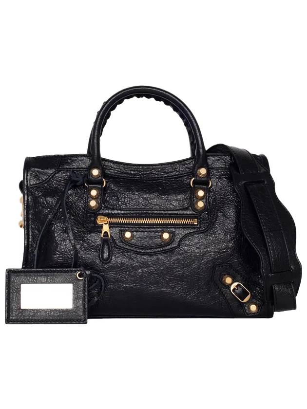 Luxury Balenciaga Giant Motor City Small Shoulder Bag Black Gold