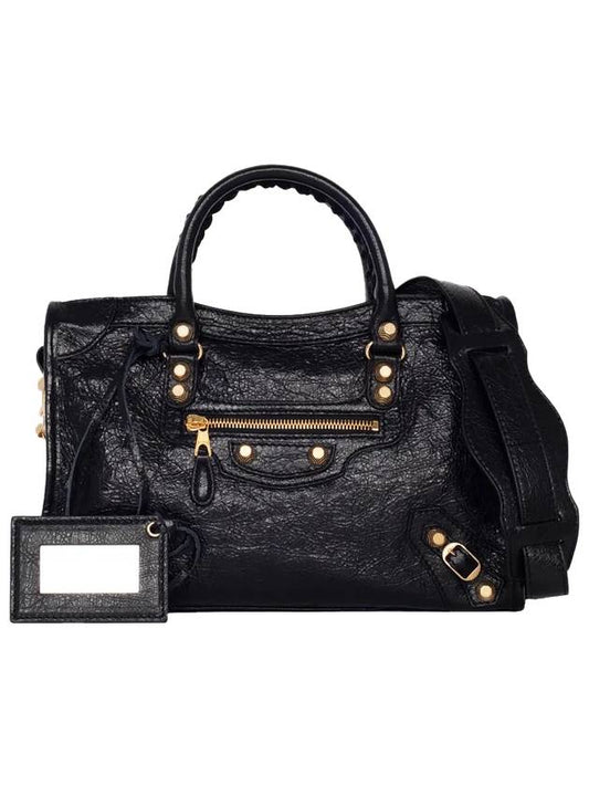 Luxury Balenciaga Giant Motor City Small Shoulder Bag Black Gold