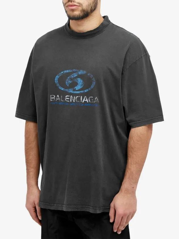 Luxury Balenciaga Surfer Medium Fit Short Sleeve T-Shirt Navy