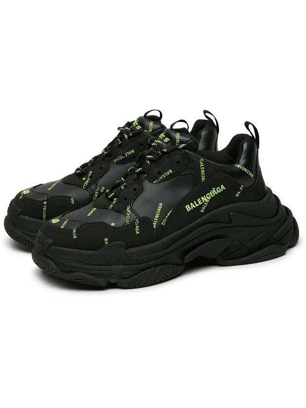 Luxury Balenciaga All Over Triple S Low Top Sneakers Black
