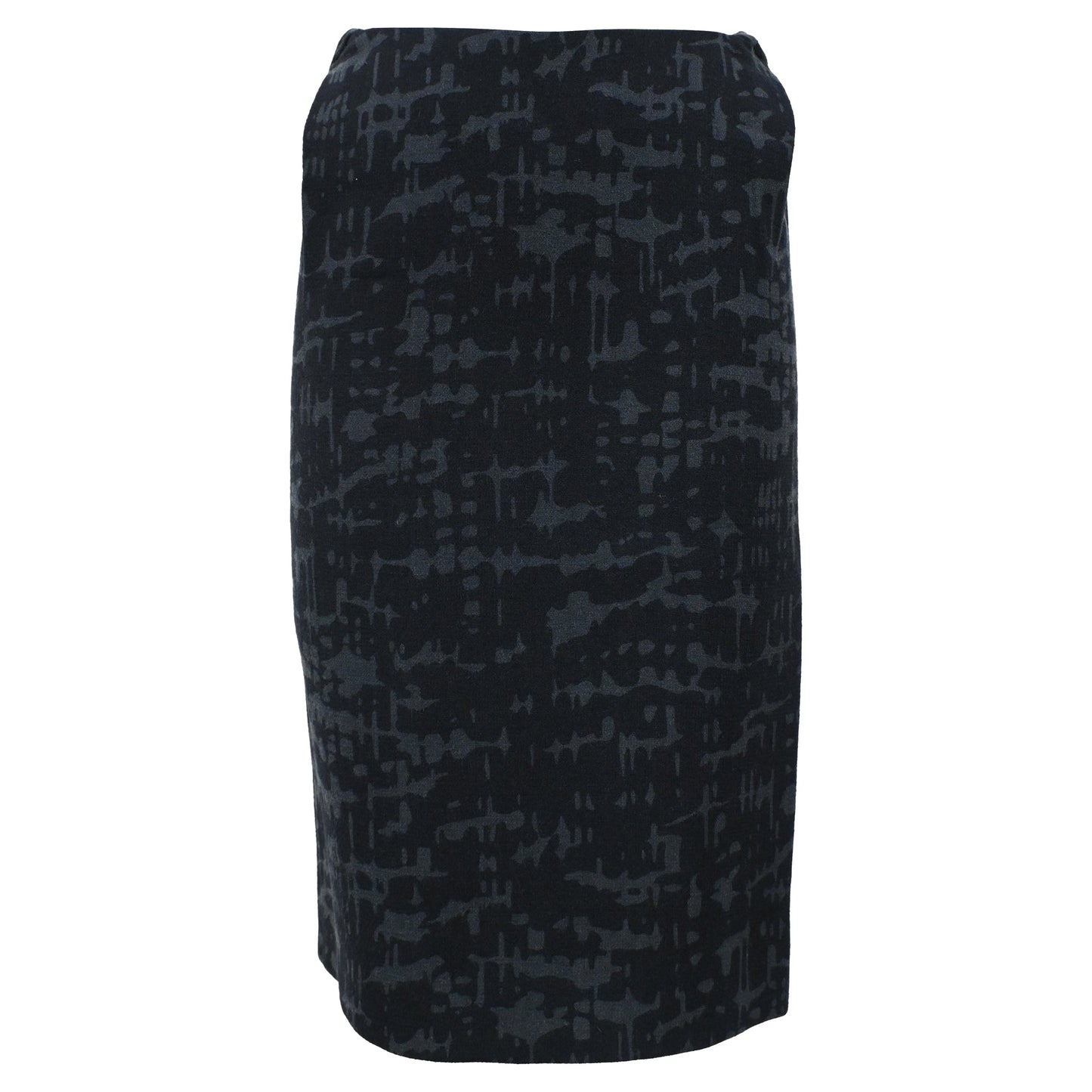 Luxury Bottega Veneta Printed Midi Pencil Skirt in Black and Grey Wool