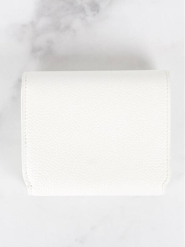 Luxury Balenciaga BB silver bi fold wallet white