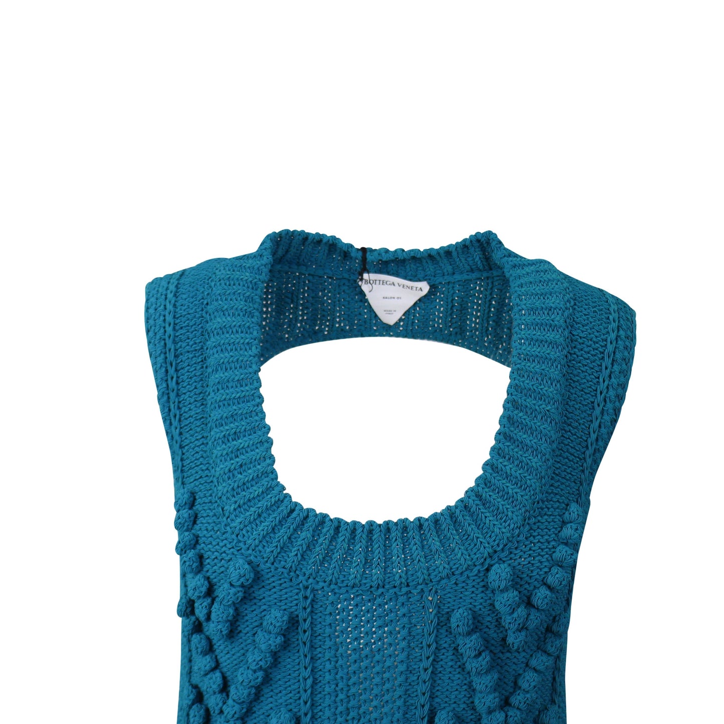 NWT Luxury Bottega Veneta Duck Green Cotton Aran Heavy Knit Mini Dress