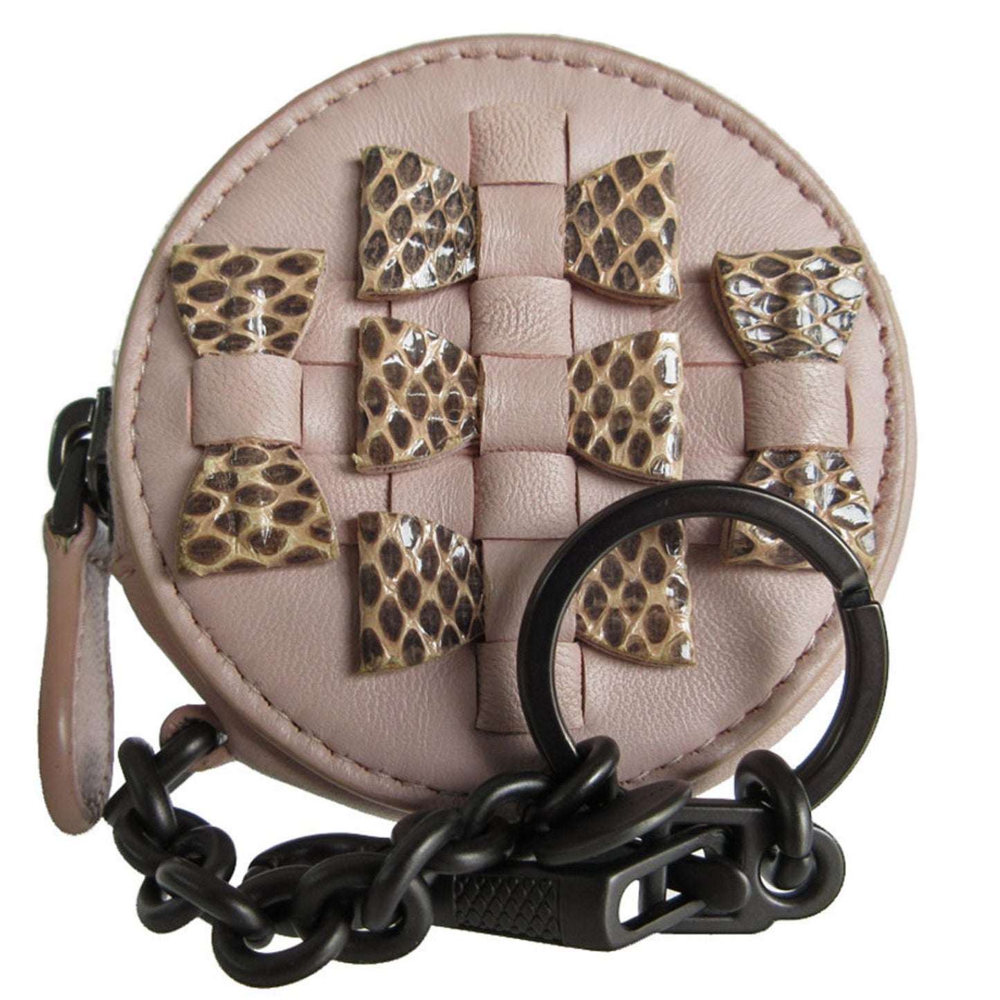 Luxury Bottega Veneta Intrecciato  Leather Metal Coin Purse/Coin Case ()