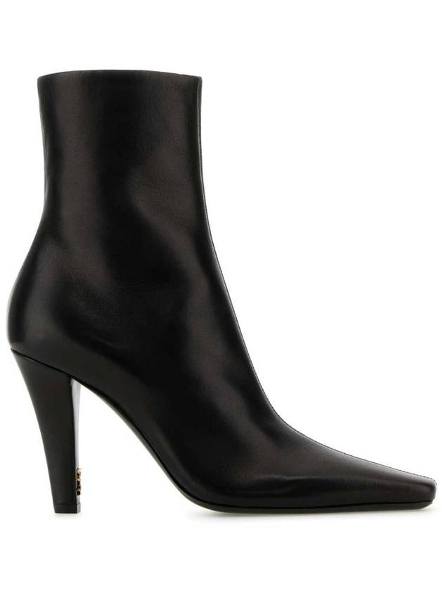 Luxury Saint Laurent Jill Leather Ankle Boots Black