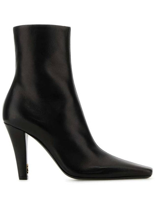 Luxury Saint Laurent Jill Leather Ankle Boots Black