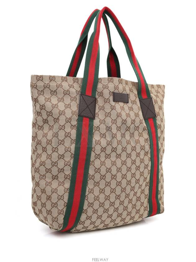 Luxury Gucci Trending 2025 GG jacquard brown three stripe tote bag 189669