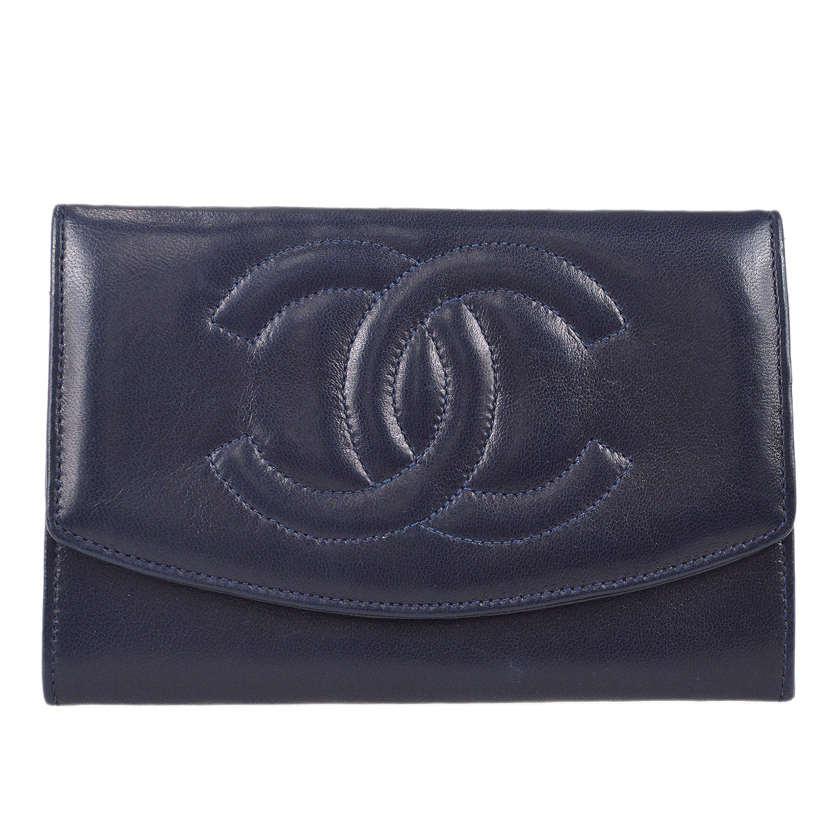 Luxury Chanel 1994-1996 Timeless Coin Case Lambskin Navy