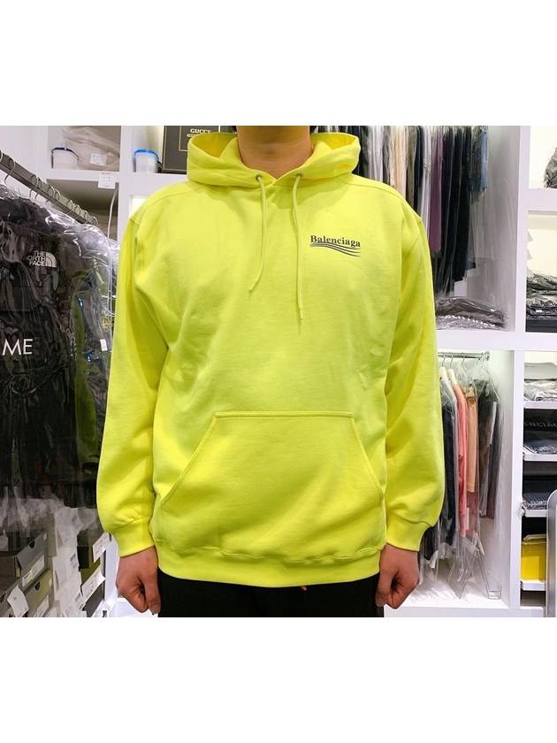 Luxury Balenciaga Men's Political Wave Logo Hoodie Neon