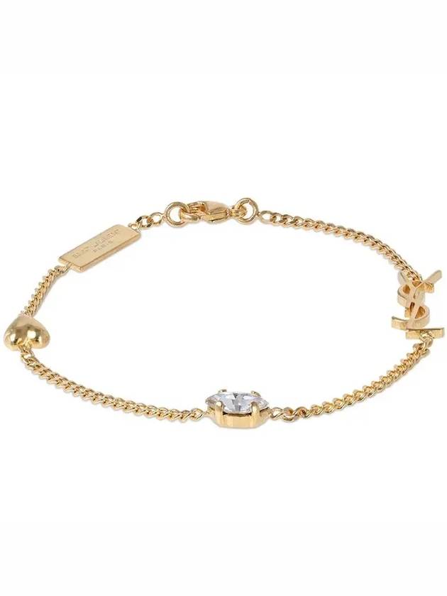 Luxury Saint Laurent Opyum Heart Chain Bracelet Gold