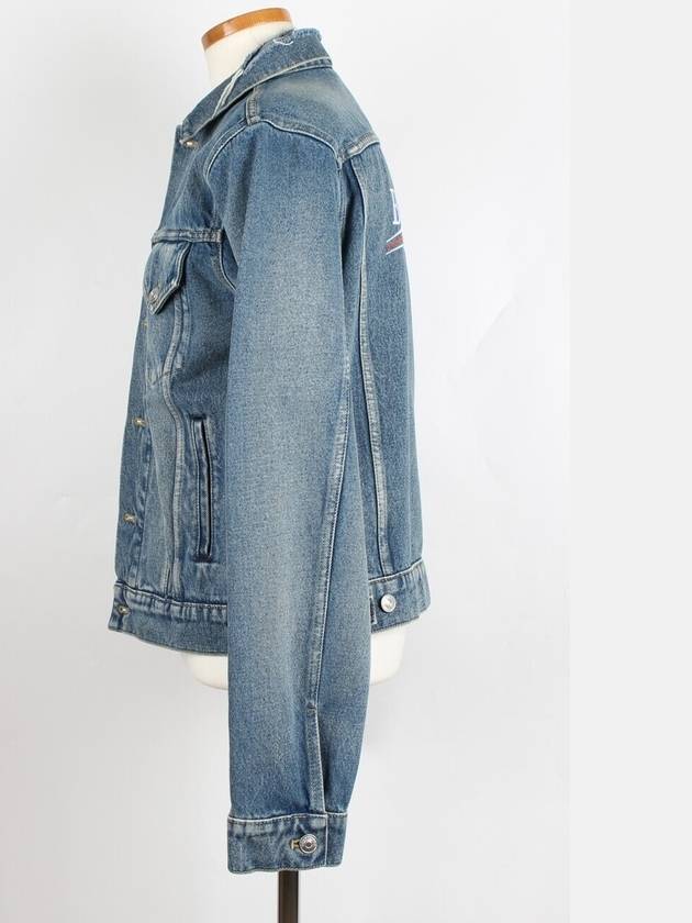 Luxury Balenciaga wave logo denim jacket 50