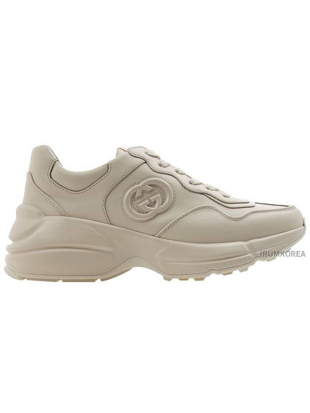 Luxury Gucci Trending 2025 Rhyton Leather Low Top Sneakers Ivory