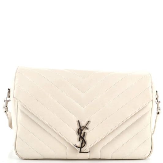 Luxury Saint Laurent LouLou Convertible Shoulder Bag Matelasse Chevron Leather