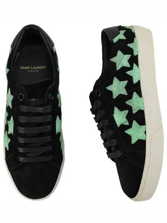 Luxury Saint Laurent Classic Star Low Top Sneakers Green Black
