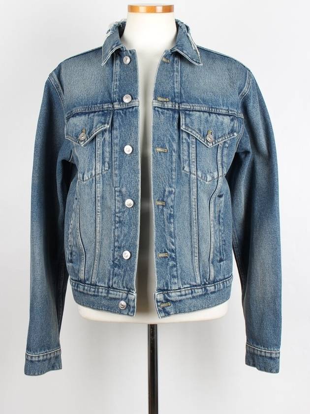 Luxury Balenciaga wave logo denim jacket 46