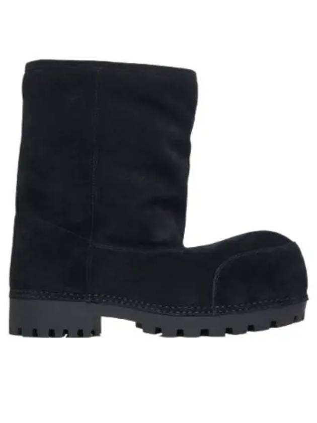 Luxury Balenciaga Suede Fur Winter Boots Black