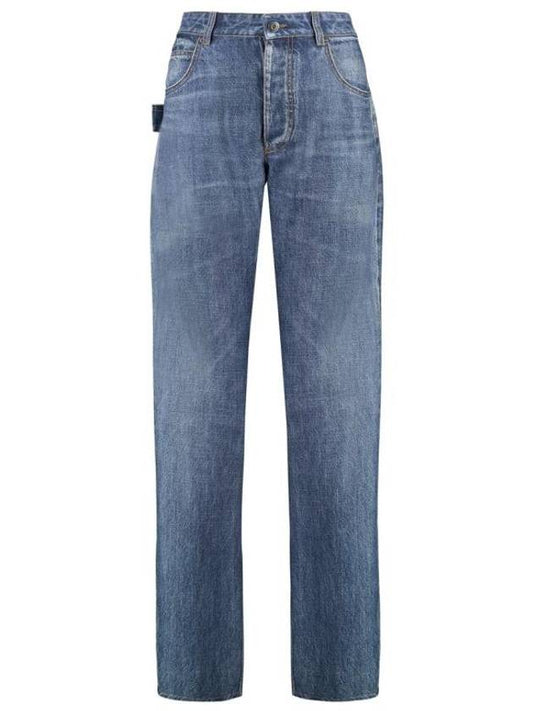 Luxury Bottega Veneta Straight Denim Jeans Blue