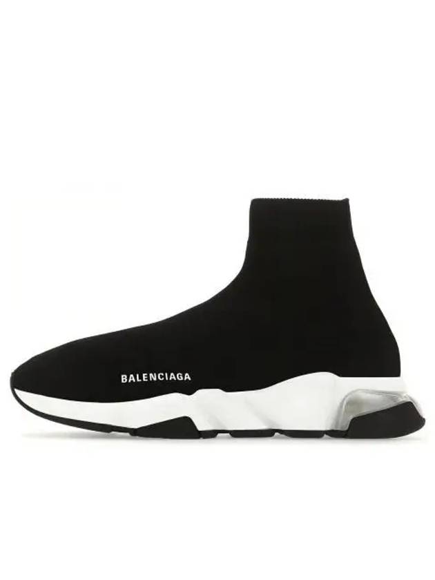 Luxury Balenciaga Speed Trainer Clear Sole High Top Sneakers Black