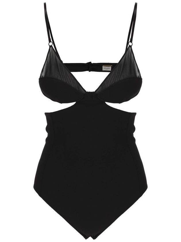Luxury Saint Laurent Cut Out Body Suit Black