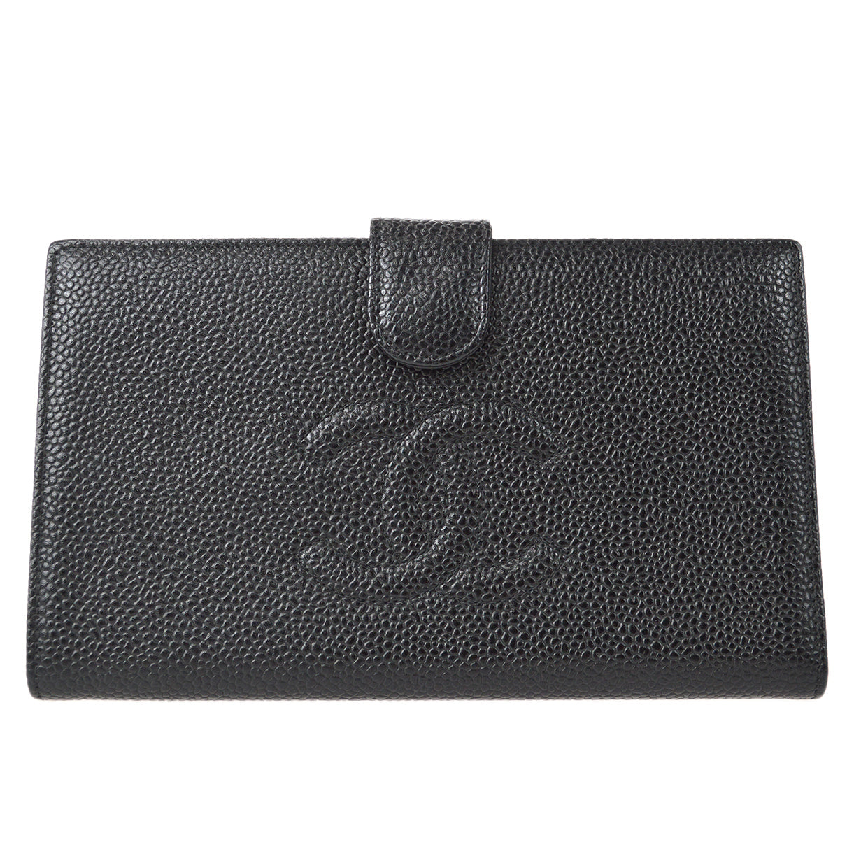 Luxury Chanel 2001-2003 Timeless Long Wallet Black Caviar