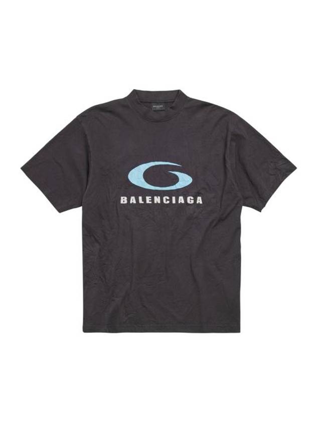 Luxury Balenciaga Logo Print Cotton Short Sleeve T-Shirt Black