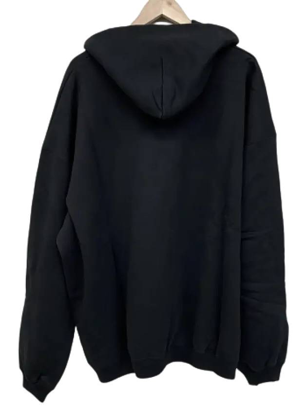 Luxury Balenciaga Logo Print Over Fit Hoodie Black