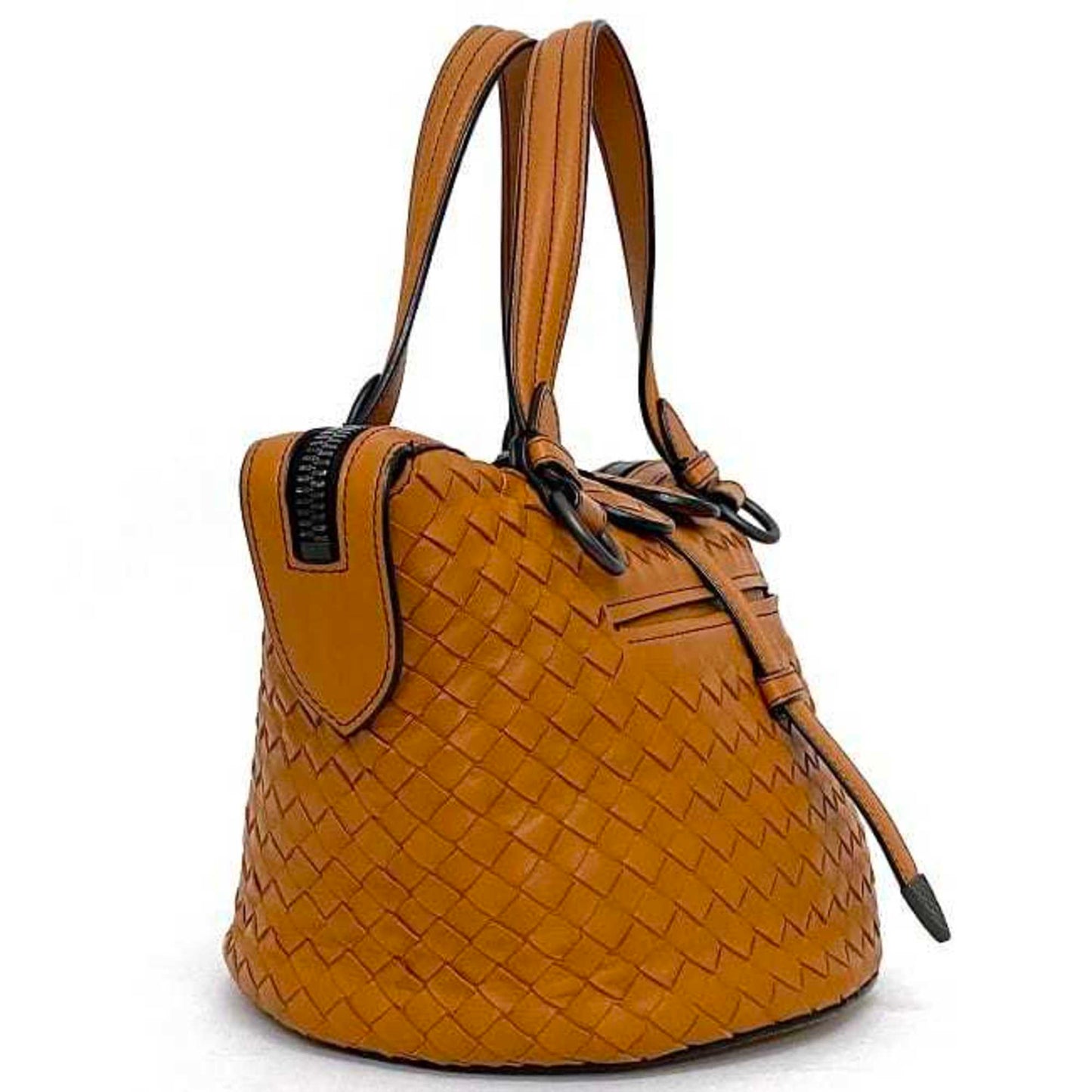 Luxury Bottega Veneta Intrecciato Camel  Leather Handbag ()